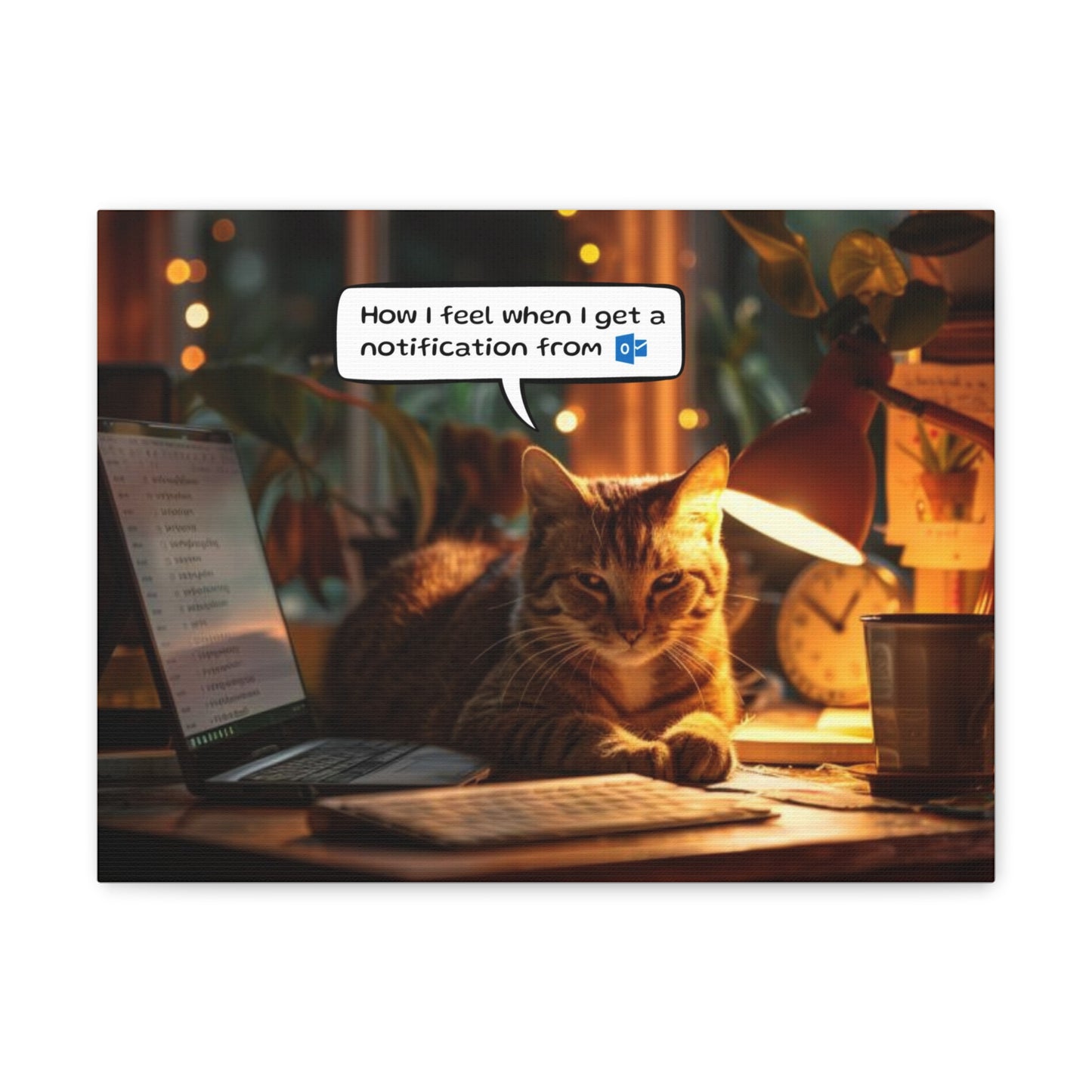 Canvas Print - Annoyed Cat Employee Design